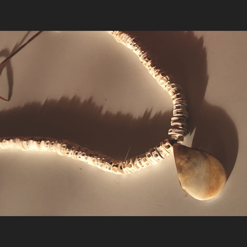 Fish Bone Abalone Necklace